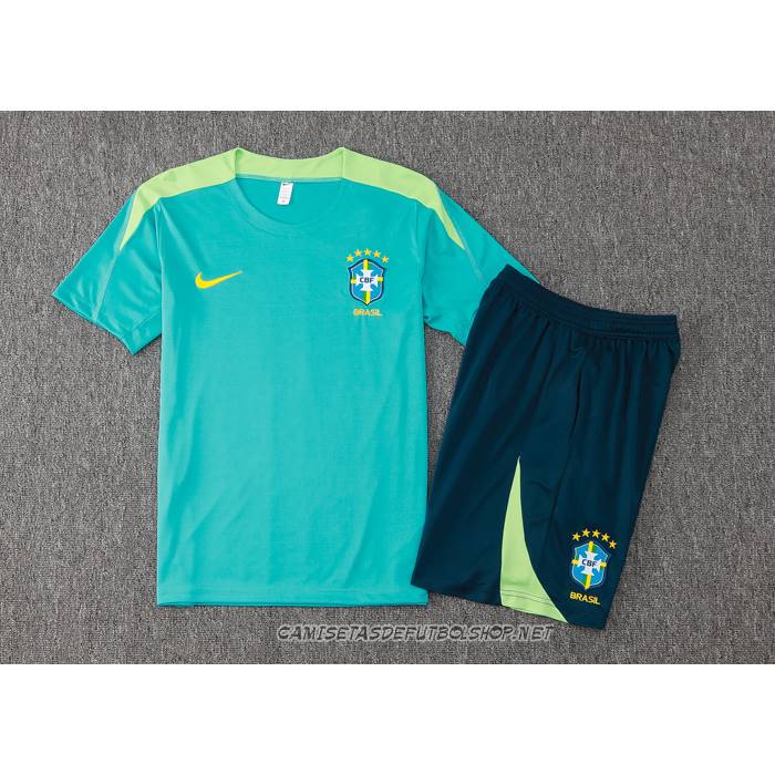 Chandal del Brasil 24-25 Manga Corta Verde - Pantalon Corto